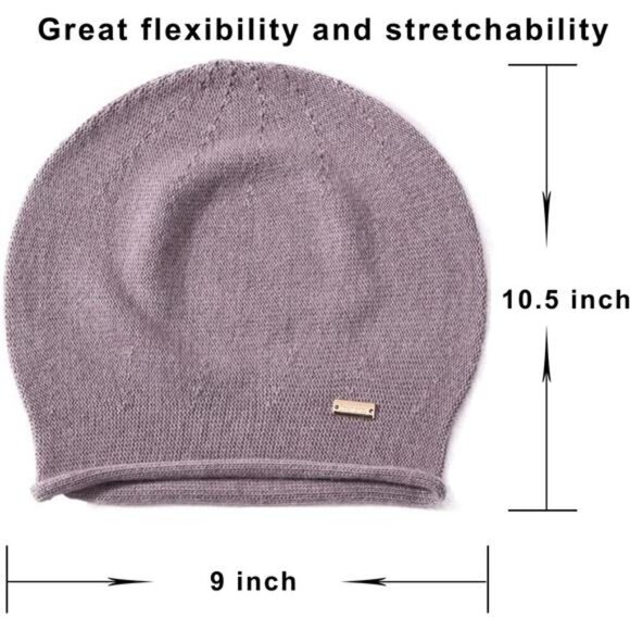 Ladies Wool Knitted Skull Beanies Cap Mixed Purple - Picture 4 of 6